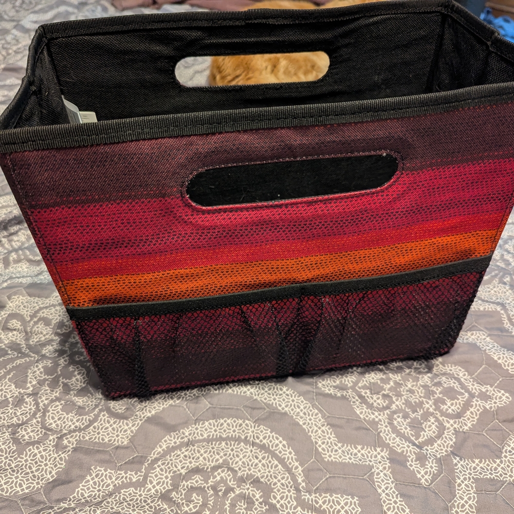 Multicolor Fabric Storage Tote